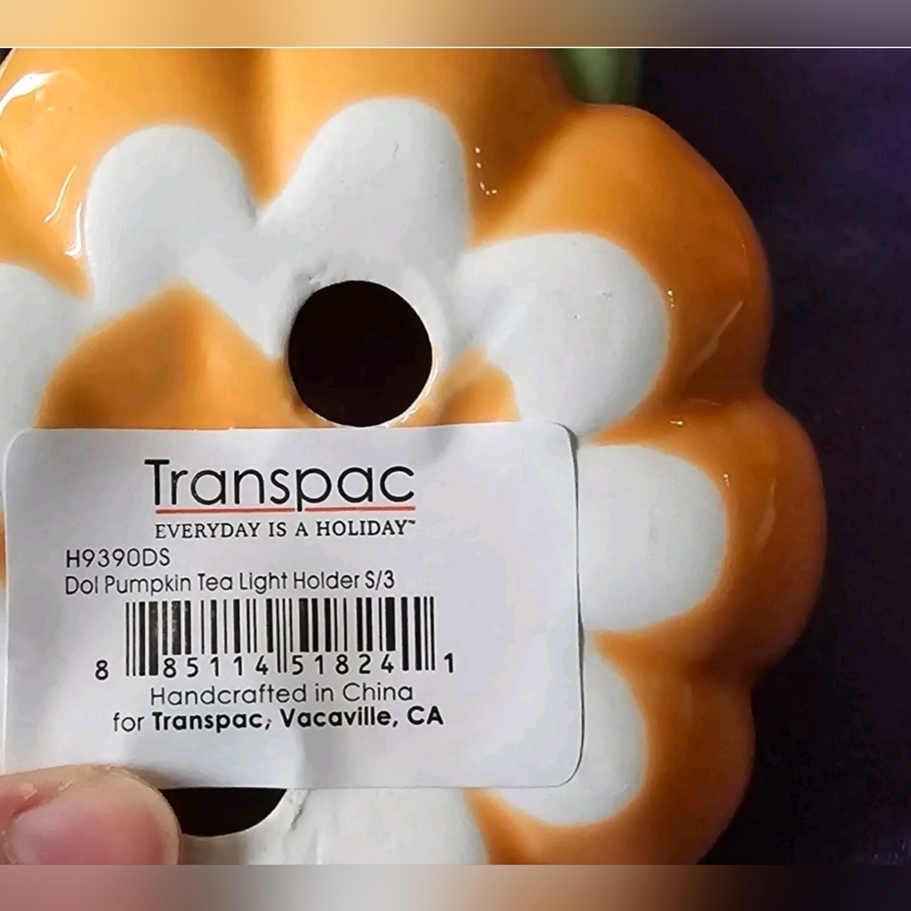 Orange, Green, & Cream Ceramic Pumpkins